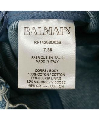 Women's Blue Striped Logo Raw Edge Denim Skirt