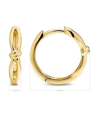 Love Knot Hoop Earrings in 14K Gold, approx. 2.3 grams.