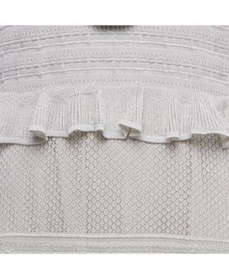 Women's Silver Lurex Knit Tiered Frill Midi Dress