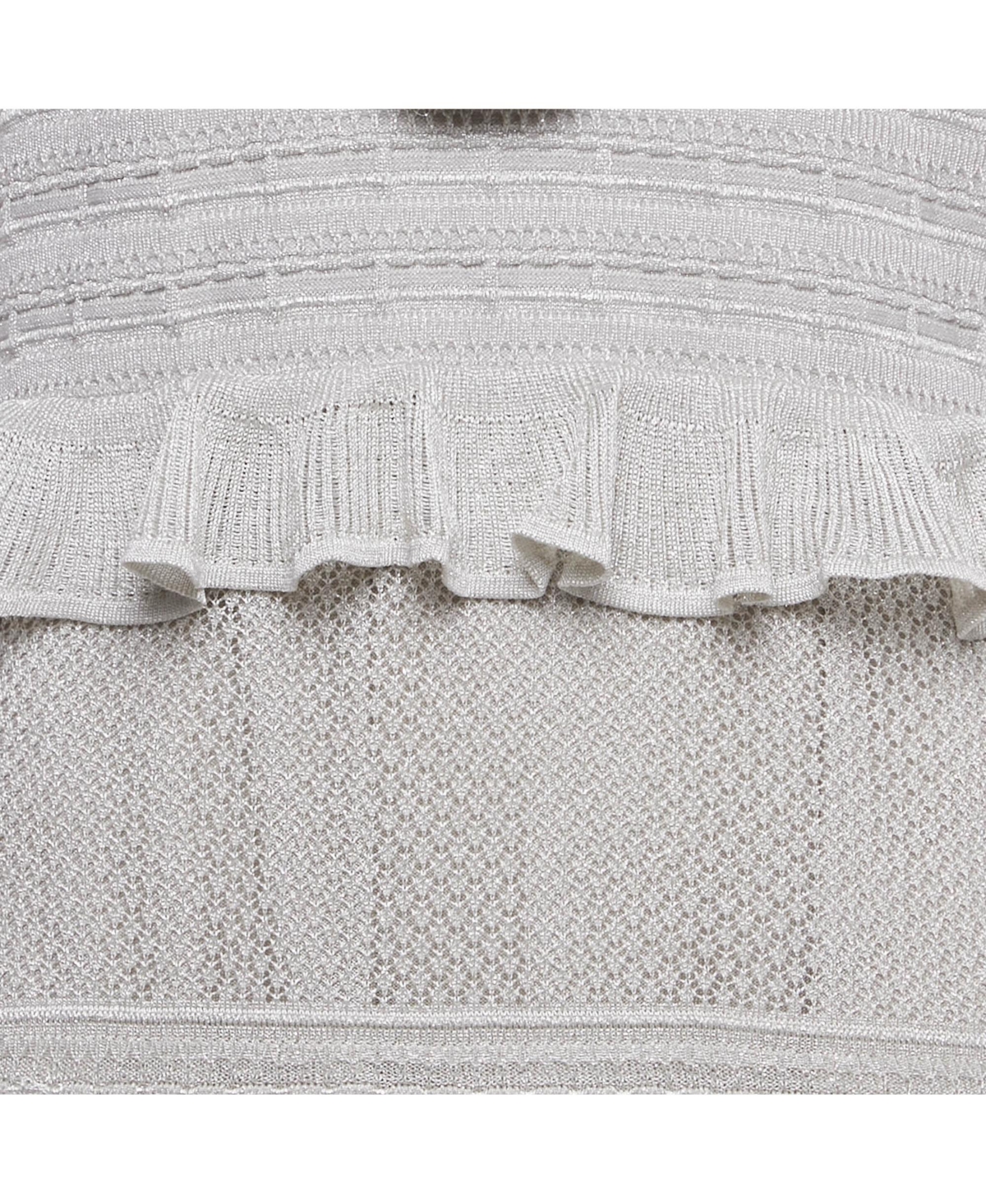 Pre-Owned Zimmermann Women's Silver Lurex Knit Tiered Frill Midi Dress