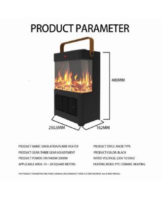 Electric Fireplace Heater for Indoor Use, 1500W Space Heater Fireplace with 3D LED Flame, Double Safety Protection