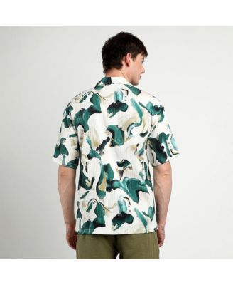 Men's Emerald Green Oversized Swirl Strokes Shirt