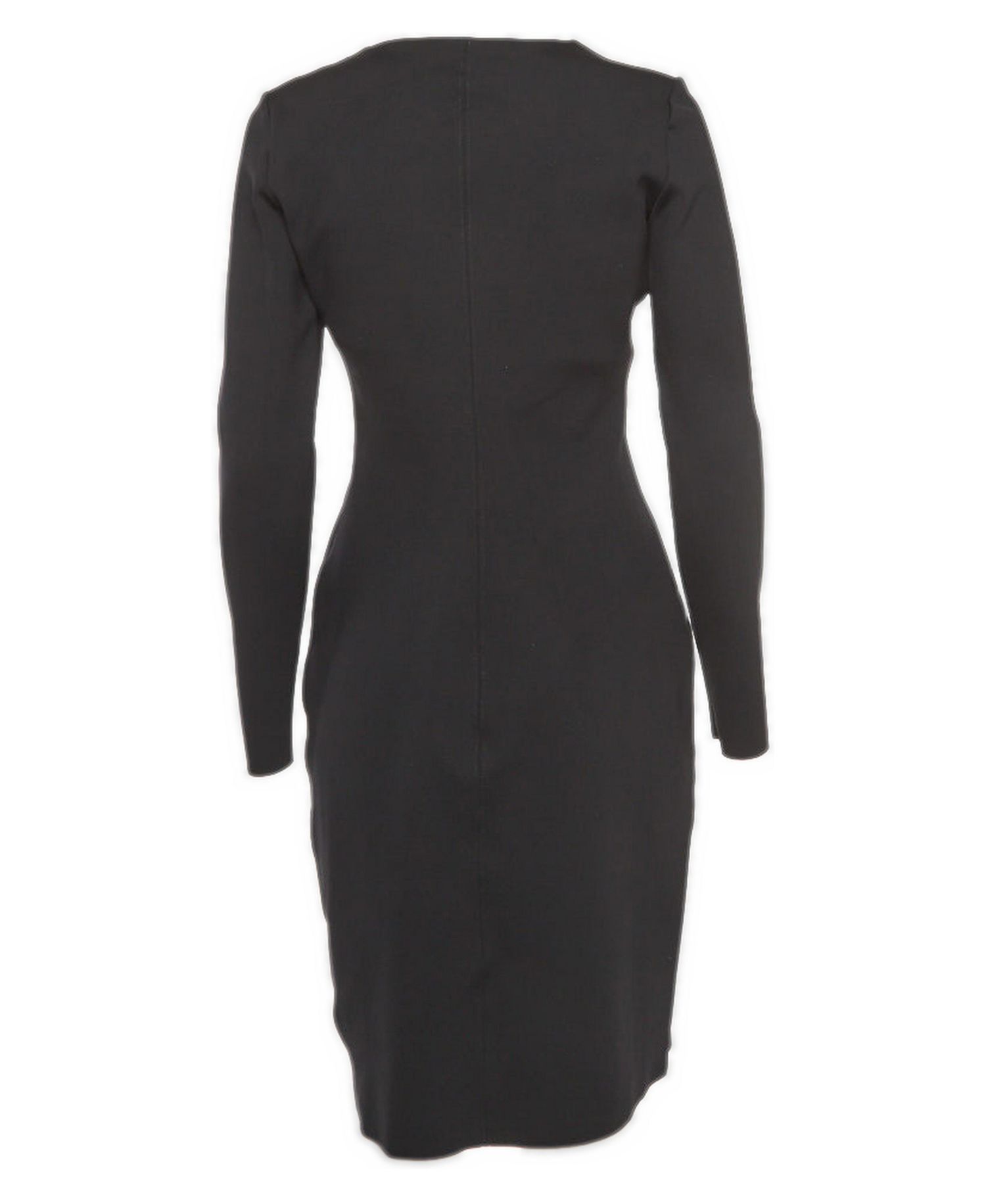 Women's Black Jersey V-Neck Mini Dress