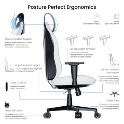 SL1800 Ergonomic Features Gaming/Office Chair