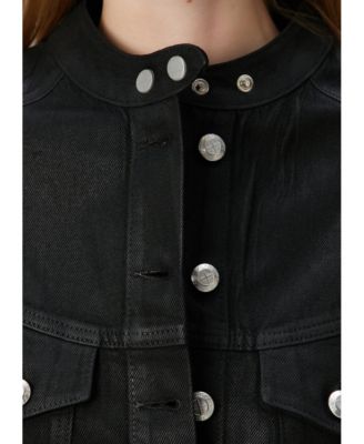 Women's Coated Denim Moto Jacket