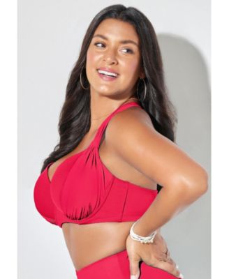 Women's Bra Drape Front Underwire Bikini Top