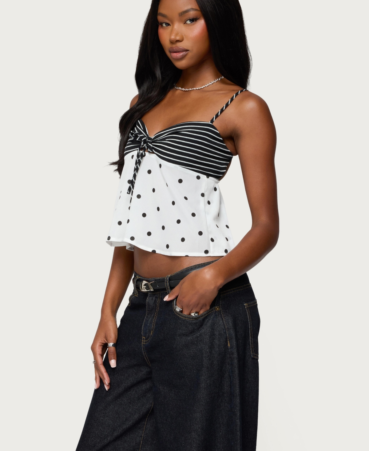 Edikted Women's Tilly Mixed Print Top