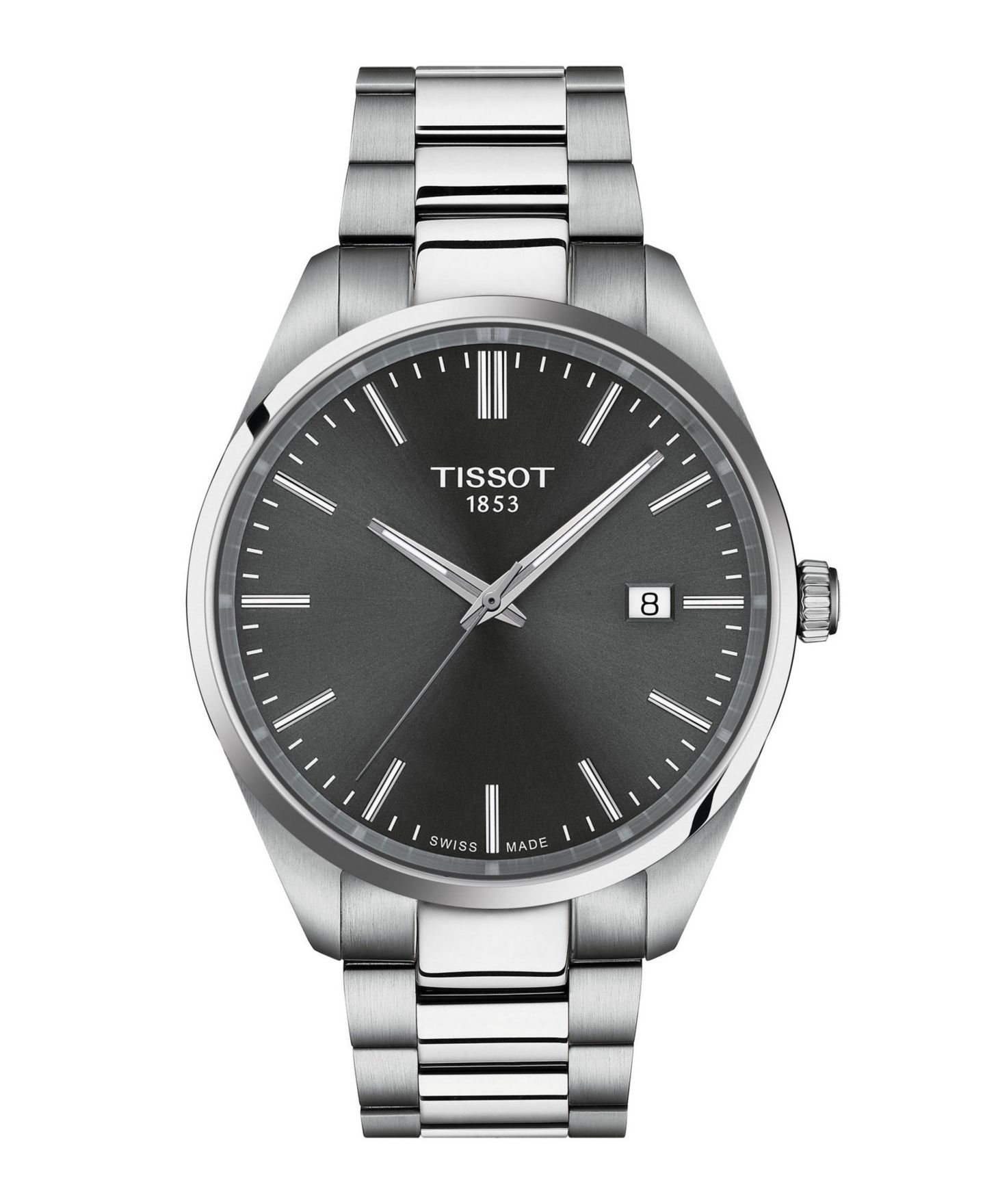 Мужские часы Tissot Gray stainless steel Bracelet Watch, 40mm — фото 1