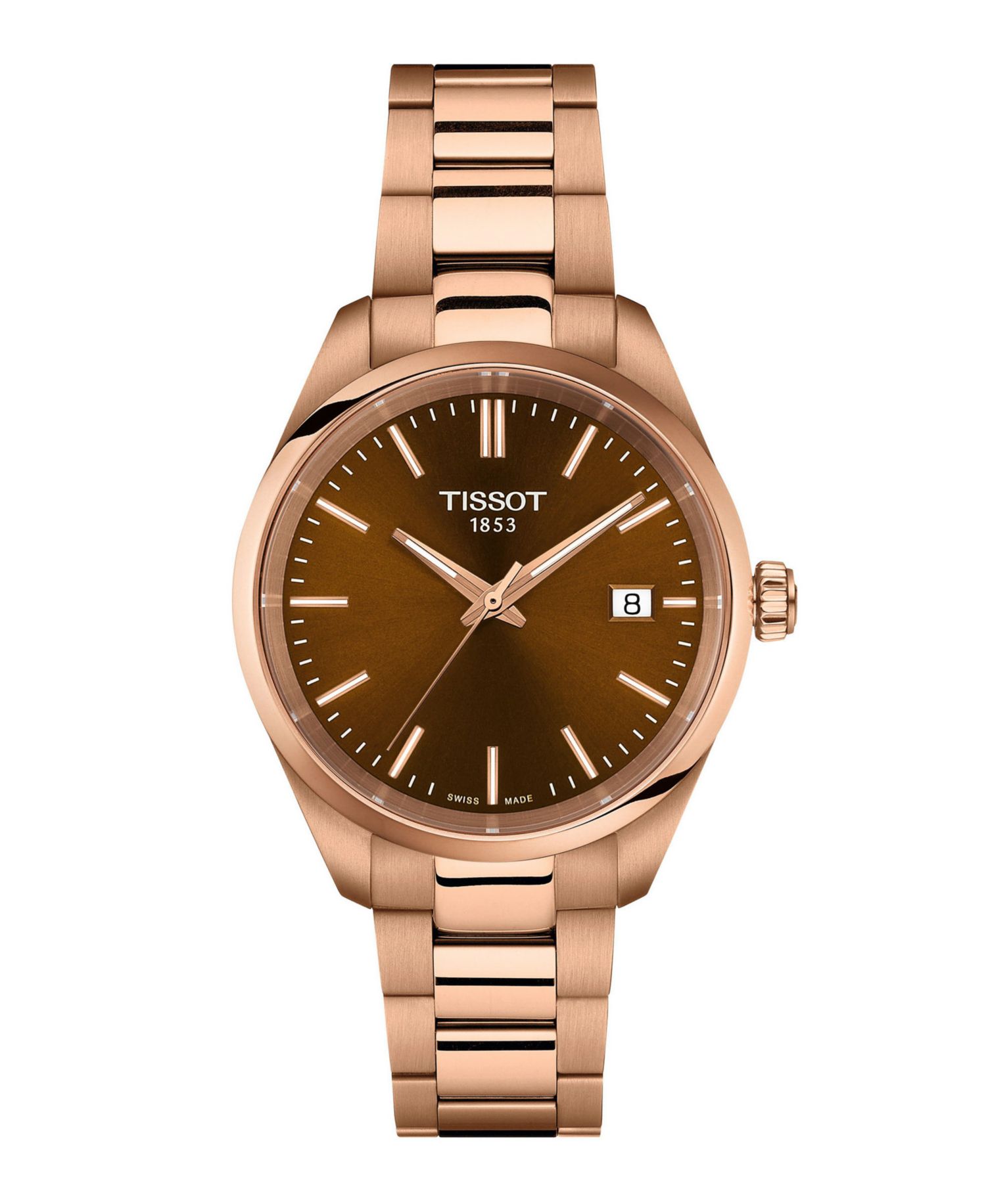 Unisex Rose Gold Stainless Steel Bracelet Watch, 34mm