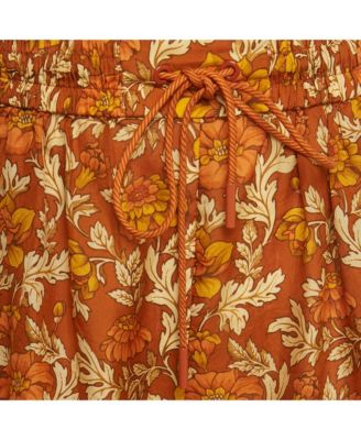 Women's Brown Printed Silk Andie Short