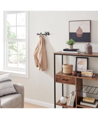 Birds on Tree Branch Decorative Utility Hook Unit with 4 Hooks