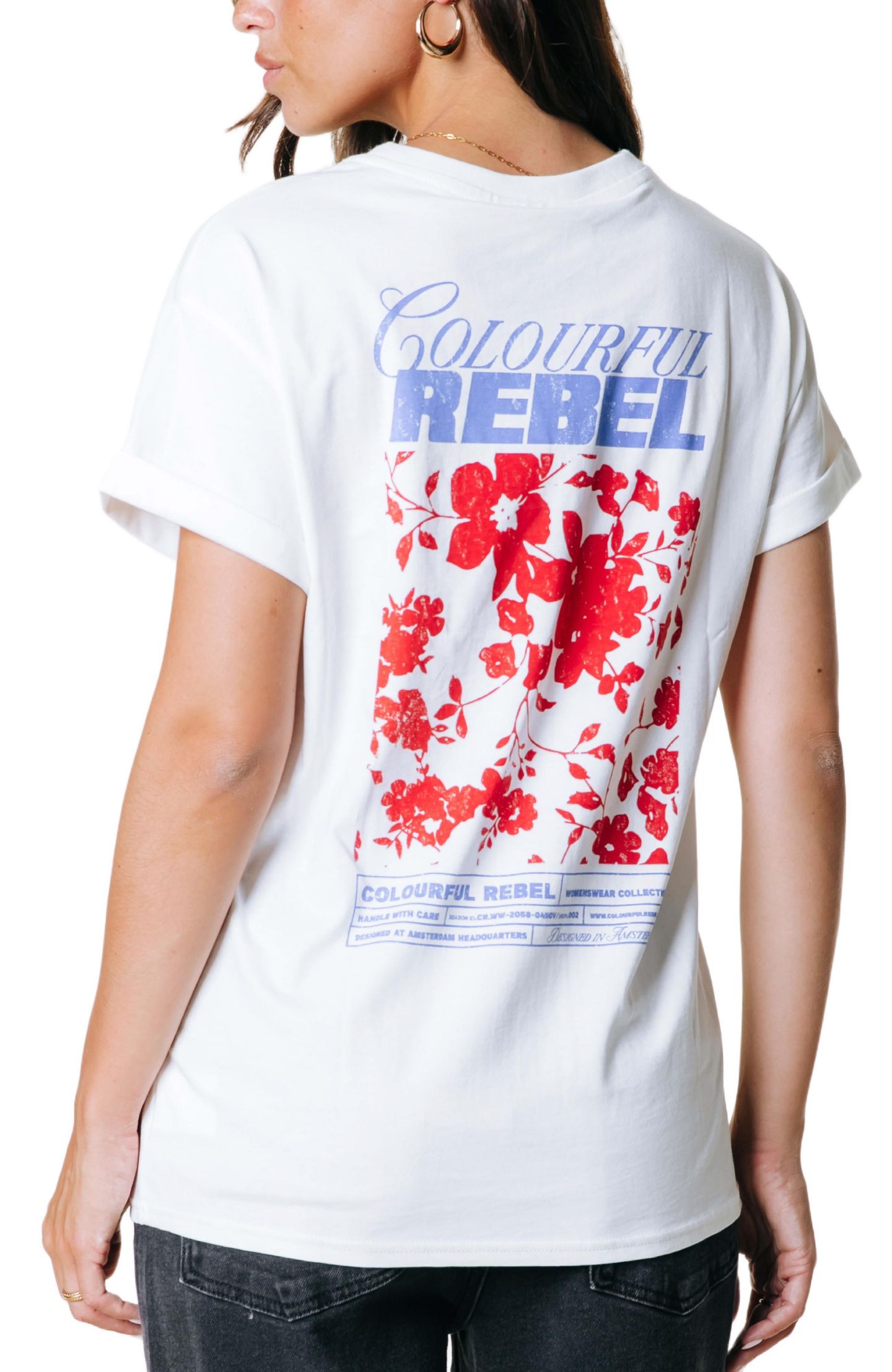 Женская футболка Colourful Rebel CR Flower Boxy, цвет: Белый — фото 4