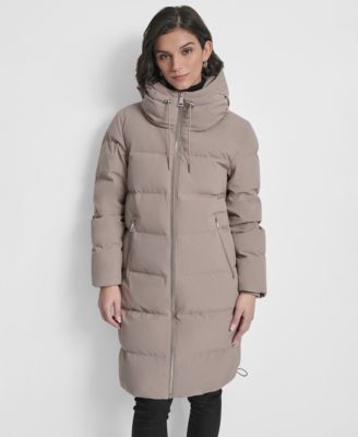 Women's Stand Collar Zipper Puffer Coat