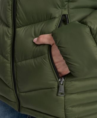 Women's Chevron-Quilted Full-Zip Puffer Jacket