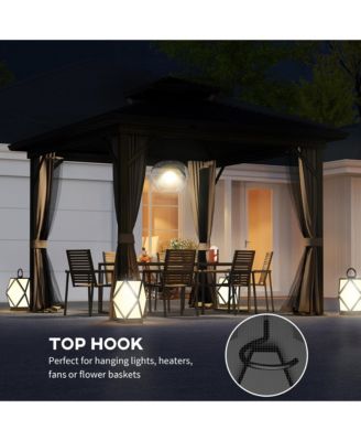 10' x 10' Hardtop Gazebo with Netting & Sidewalls