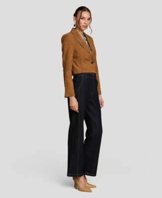 Women's Cropped Spread Collar Blazer