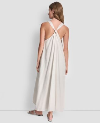 Women's Knotted Strap V-Neck A-Line Dress