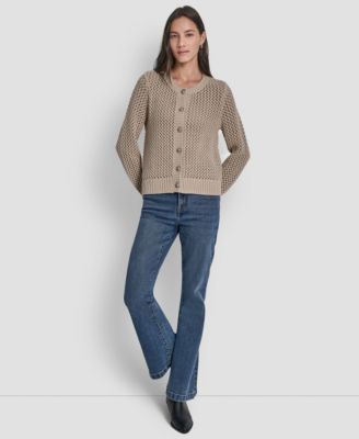 Women's Open-Knit Cardigan Sweater