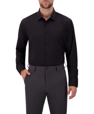 Men's 4-Way Geometric-Print Spread-Collar Woven Dress Shirt