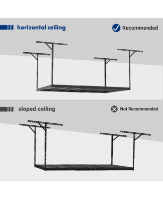 Max Series 48 in. W x 72 in. D x 22-40 in. H Black Heavy Duty Ceiling Mounted Overhead Garage Storage Rack-GR46BMAX-E