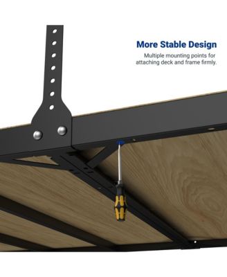 Max Series Frame 48 in. W x 96 in. D x 24 - 40 in. H Black Heavy Duty Ceiling Mounted Overhead Garage Storage Rack-GR48FBMAX-E