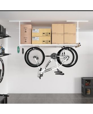 OHK Series Ceiling Mounted Overhead Garage Storage Rack, White — 36" X 72"