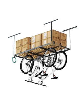 OHK Series Ceiling Mounted Overhead Garage Storage Rack, Black — 36" X 72"