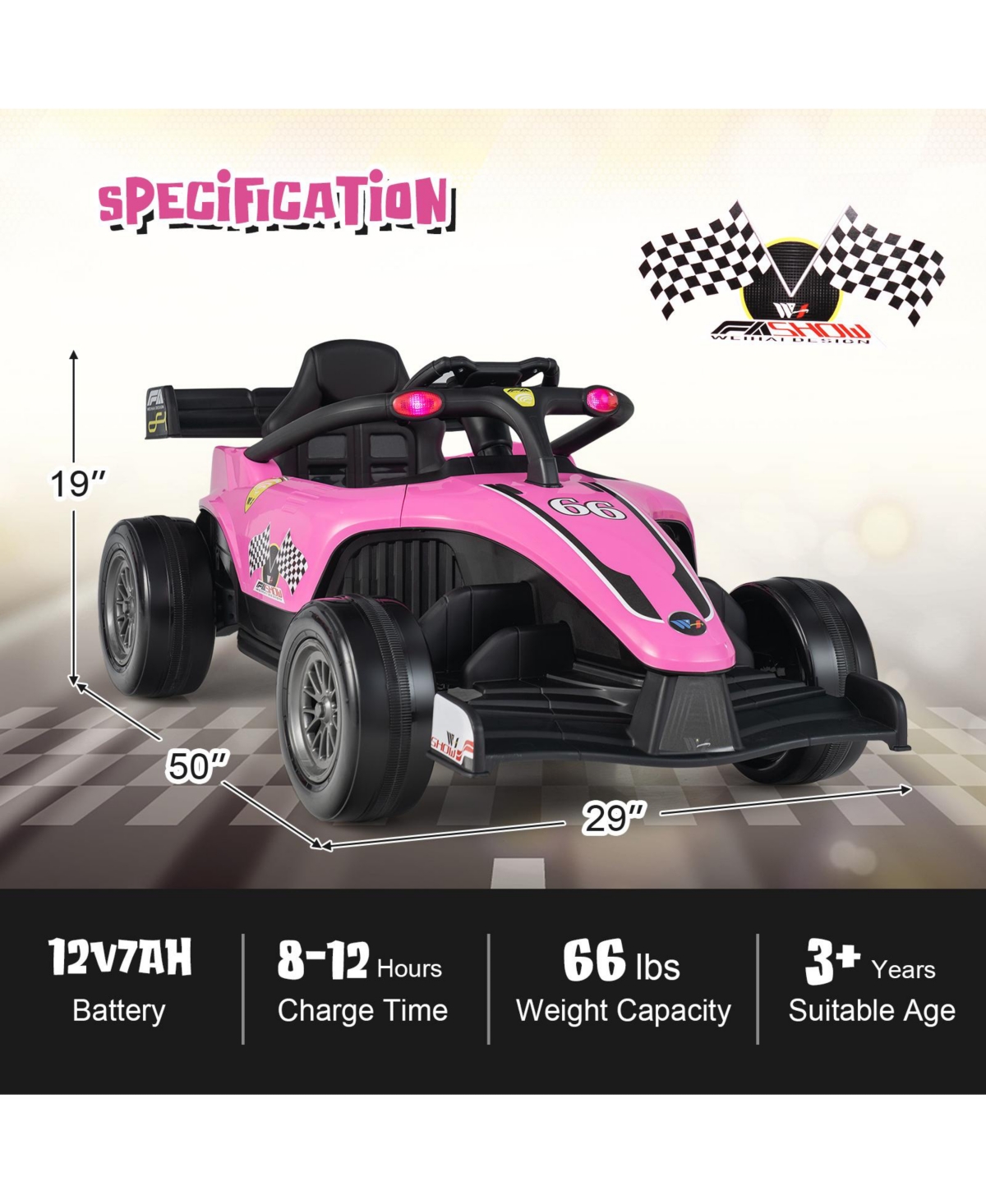 Givimo 12V Kids Ride on Electric Formula Racing Car with Remote Control