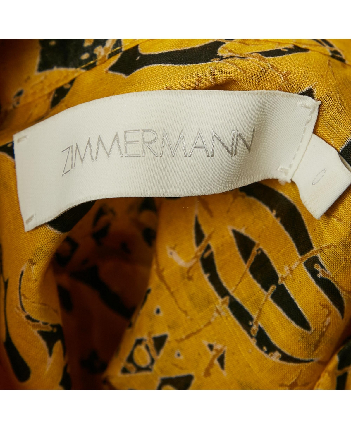 Pre-Owned Zimmermann Women's Yellow Printed Cotton Flounce Mini Dress