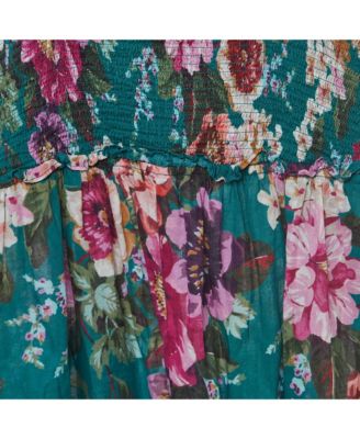 Women's Green/multicolor Floral Printed Cotton