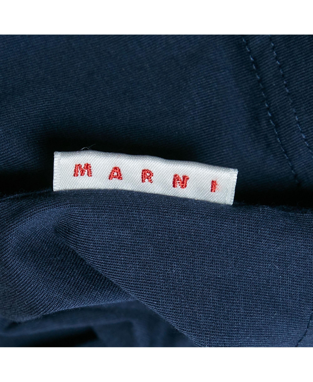 Pre-Owned Marni Women's Navy Blue Printed Cotton Crew Neck T-Shirt