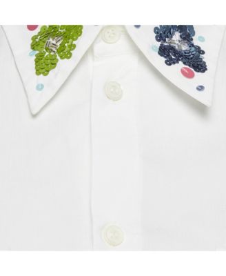 Women's Navy Blue Cotton Crew Neck Long Sleeve Sweatshirt