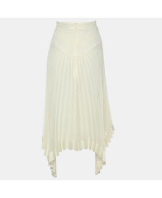 Women's Cream Espionage Sunburst Pleated Lace Skirt
