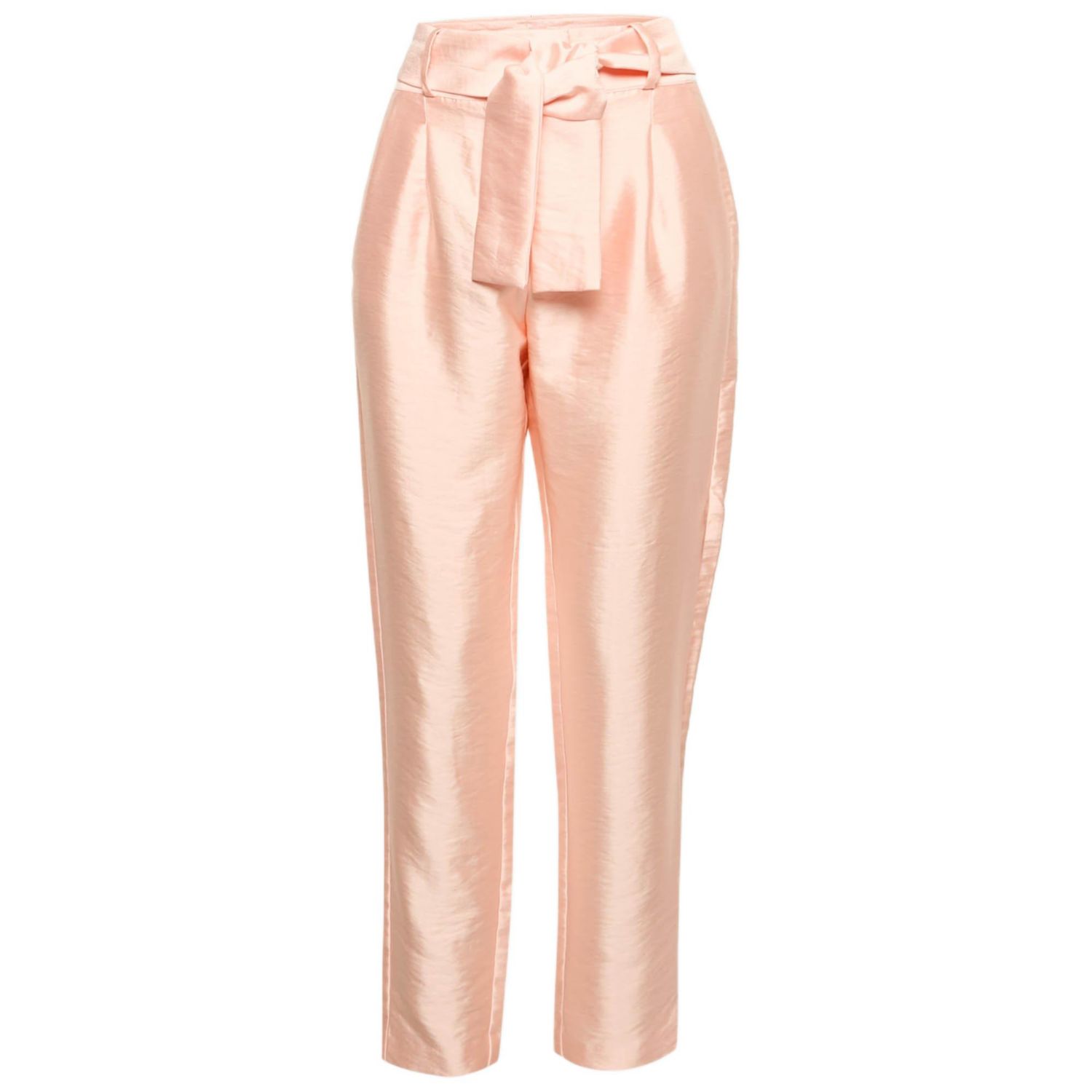 Women's Pink Satin Tie-Up Trousers
