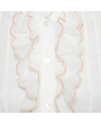 Women's Ramie Scallop Frill Detail Jude Shirt