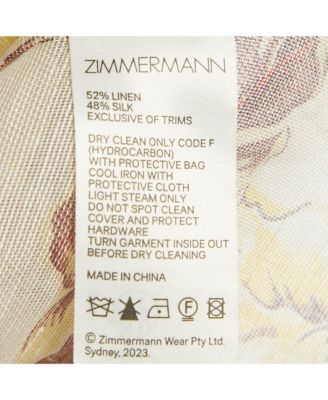 Women's Beige Floral Print Embellished Linen & Silk Matchmaker Shirt