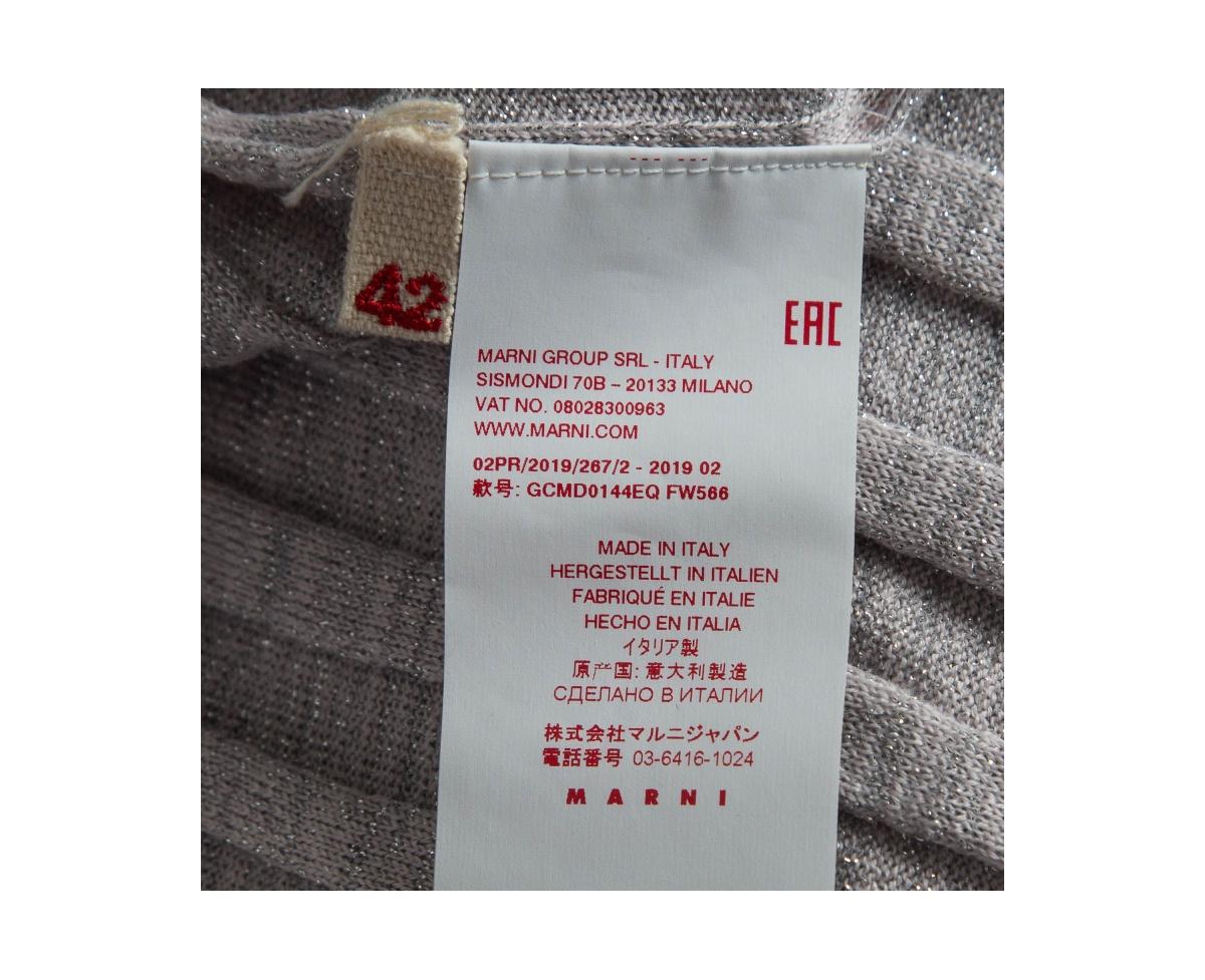 Pre-Owned Marni Women's Silver Lurex Knit Mock Neck Top