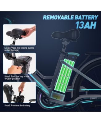 26" Electric Bike for Woman, 500W Powerful Motor, 36V 13AH Removable Battery E Bike, , Max. Speed 19.9MPH Electric Bicycle UL2849