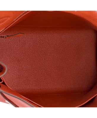 Pre-Owned HERMES Kelly 28 Handbag Red Togo with Palladium Hardware