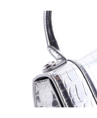 XS Hourglass Top Handle Bag Embossed Leather