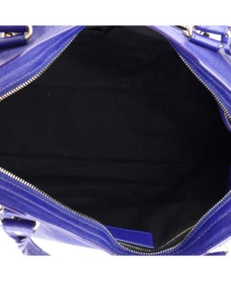 Medium City Classic Metallic Edge Bag Leather