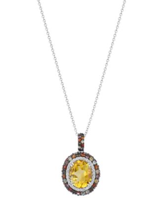 Multi Gemstone Necklace (5-1/2 ct. t.w.) in Sterling Silver