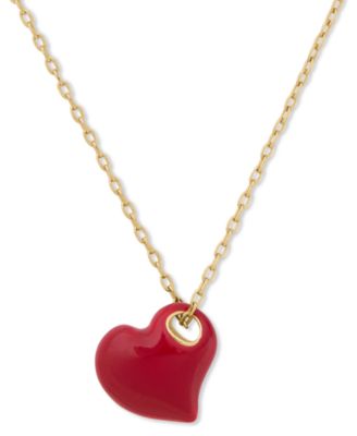 Amour Heart Enamel Pendant Necklace