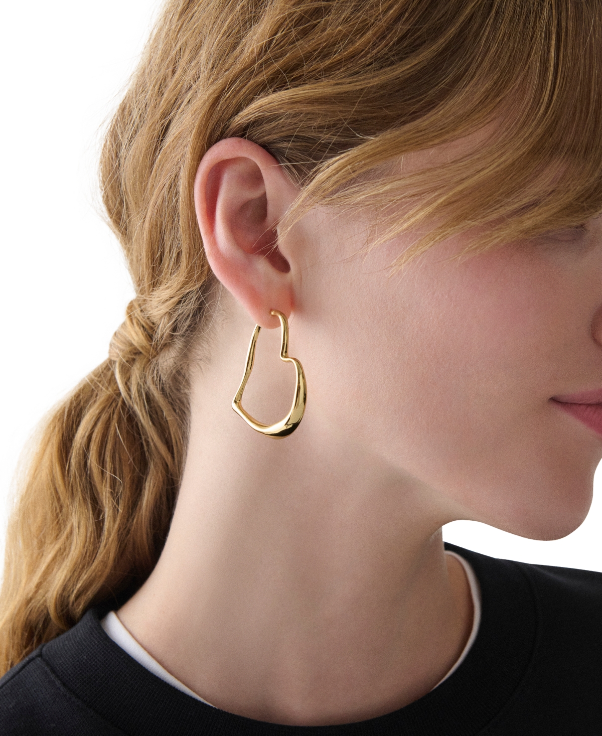 kate spade new york Amour Gold-Tone Heart Hoop Earrings