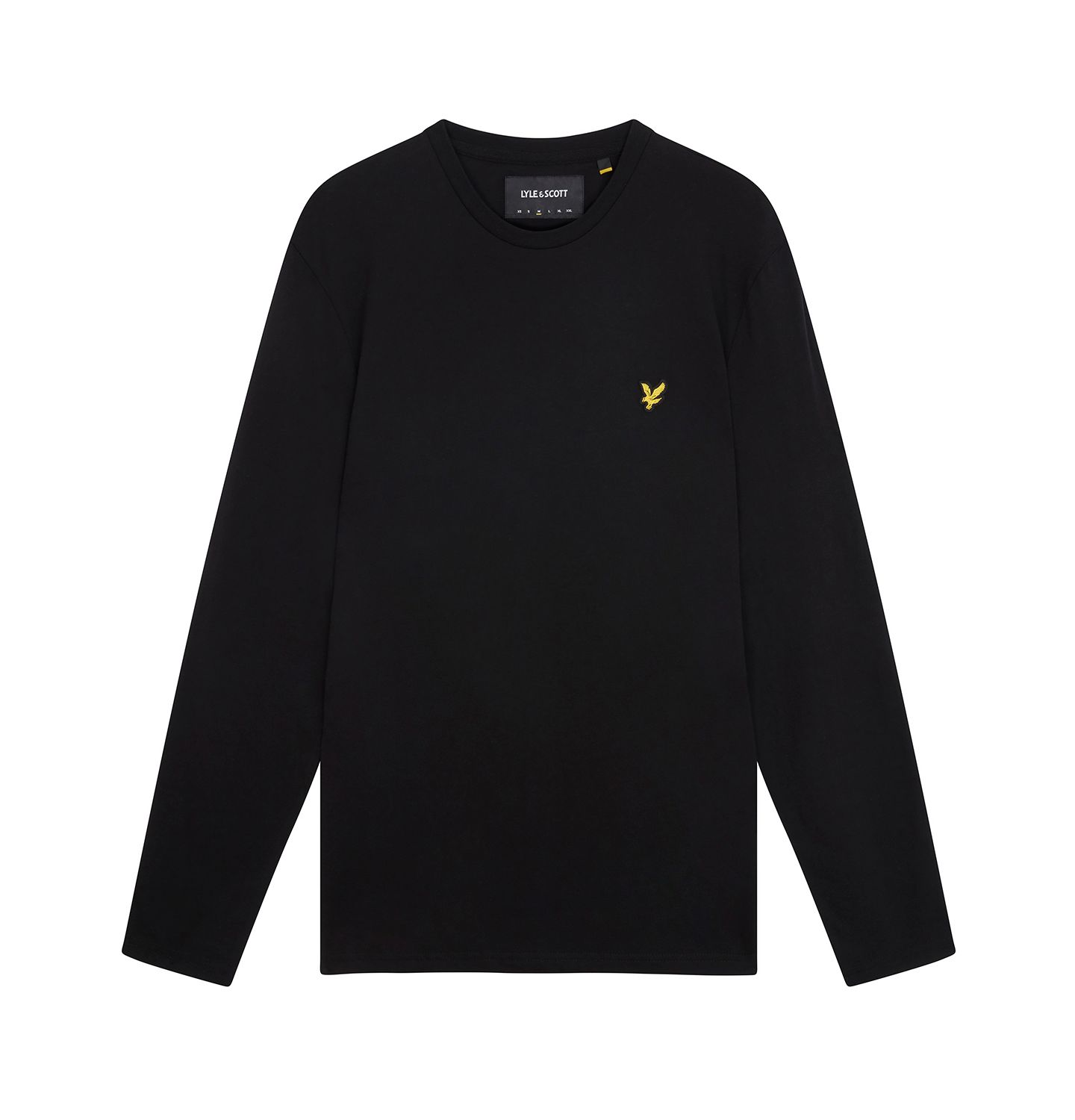 Мужская футболка Lyle & Scott Plain Long Sleeve, цвет: Угольно-чёрный — фото 4