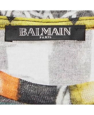 Women's Vintage Multicolor Printed Linen Knit Buttoned Detail Tank Top