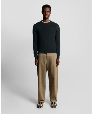 Men's Tonal Eagle Merino Crew Neck Sweater