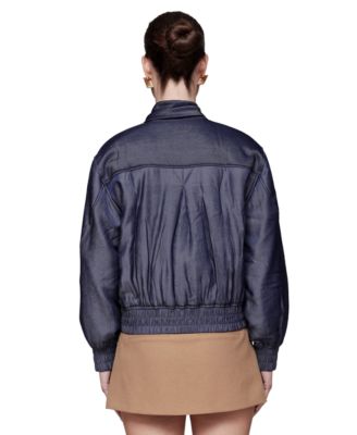 Women's Scarf Tie Neck Bomber Jacket