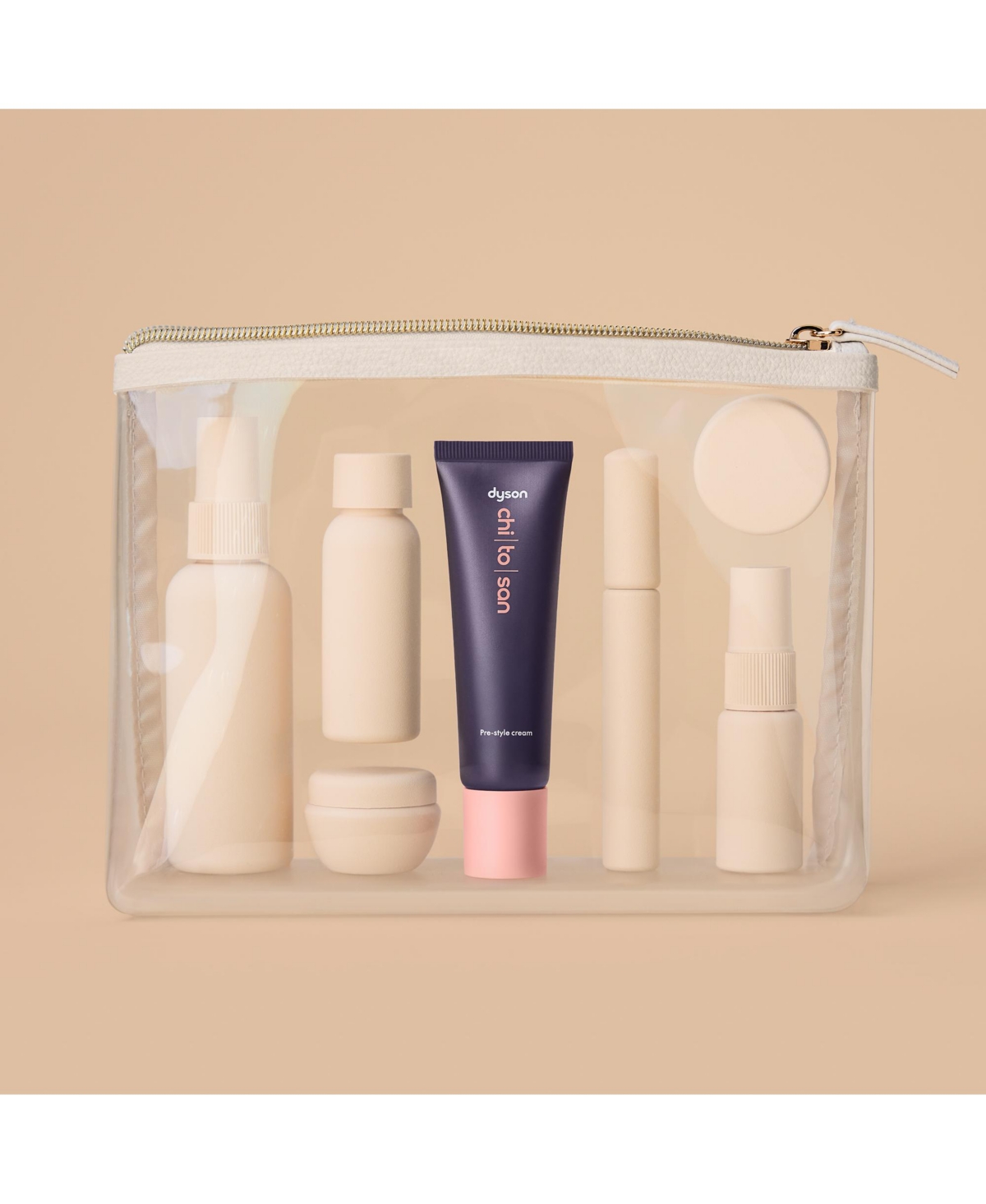 Dyson Chitosan Pre-style cream travel mini, Straight to wavy, Rich conditioning, 30mL