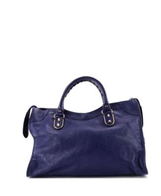 Medium City Classic Metallic Edge Bag Leather